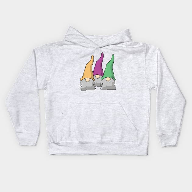 Minimalist Scandinavian Gnomes Kids Hoodie by LaMonitaStudio